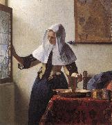 VERMEER VAN DELFT, Jan Young Woman with a Water Jug wer oil painting
